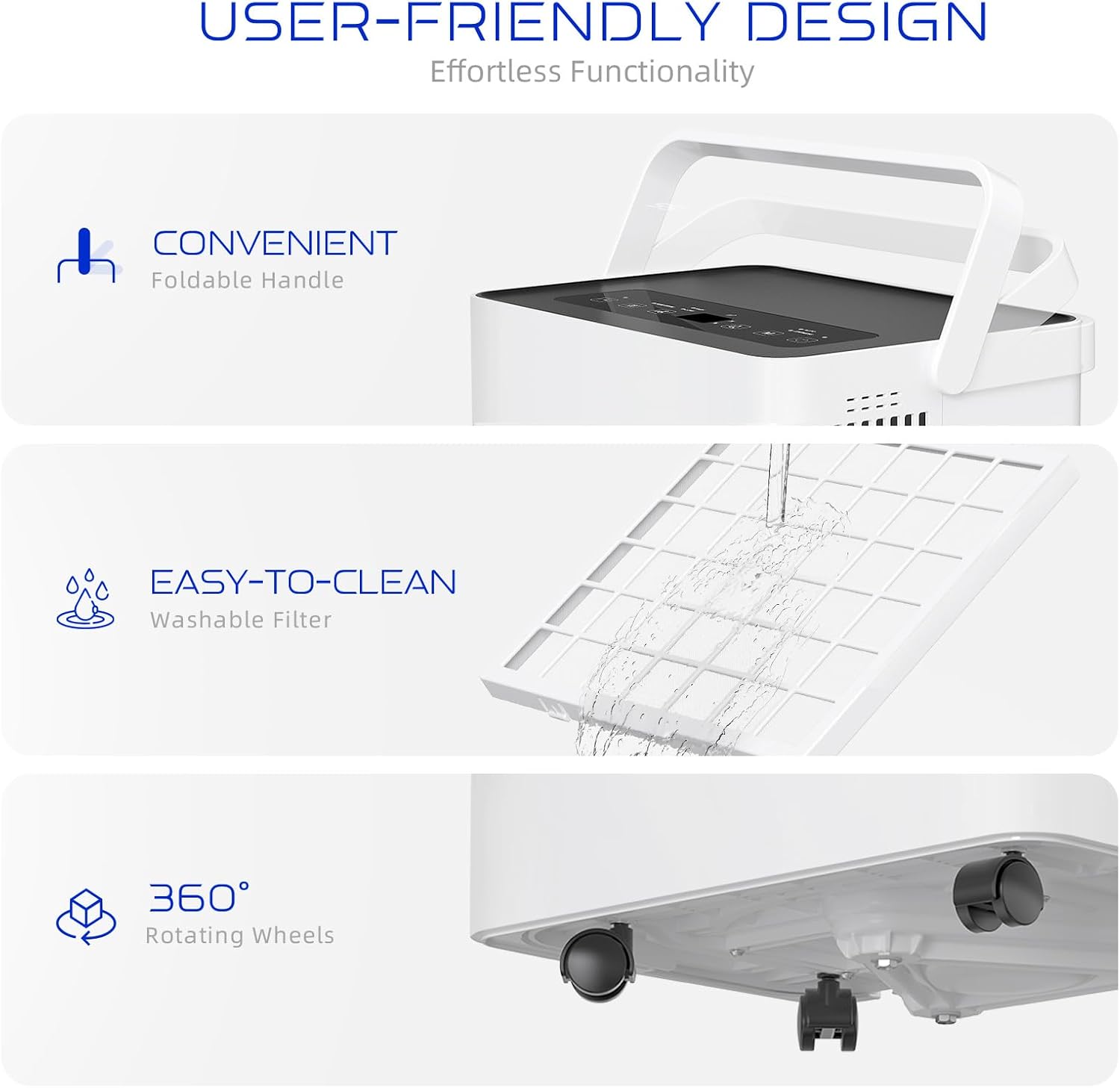 80 Pints 2025 Energy Star Dehumidifier for basement, Smart Humidity Adjustment with 1.32 Gal Water Tank and Drain Hose, Silent & Efficient for Home Bedroom Garage Large Room.