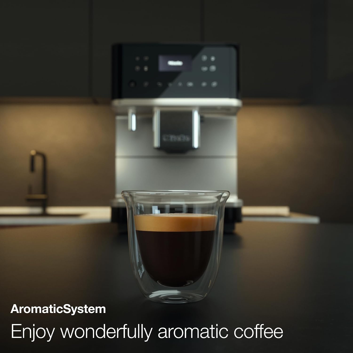 Miele CM 6360 MilkPerfection Automatic Coffee Machine - OneTouch for Two, AromaticSystem, 8 individual profiles, DoubleShot, WiFi-compatible, LED lighting, in Obsidian Black BronzePearl Finish