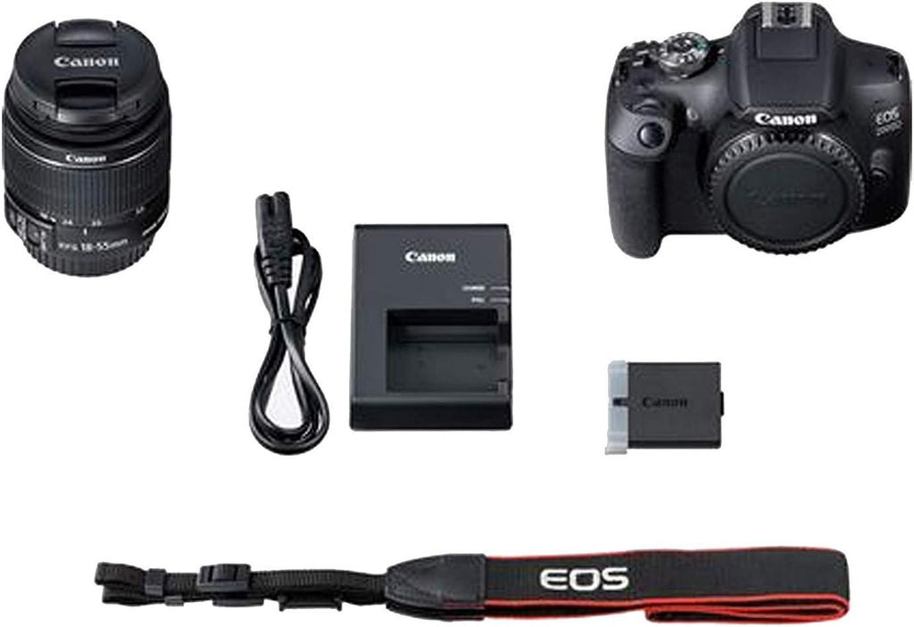 Canon EOS 2000D / Rebel T7 DSLR Camera with 18-55mm Lens + Creative Filter Set, EOS Camera Bag + Sandisk Ultra 64GB Card + Electronics Cleaning Set, and More (International Model) (Renewed)