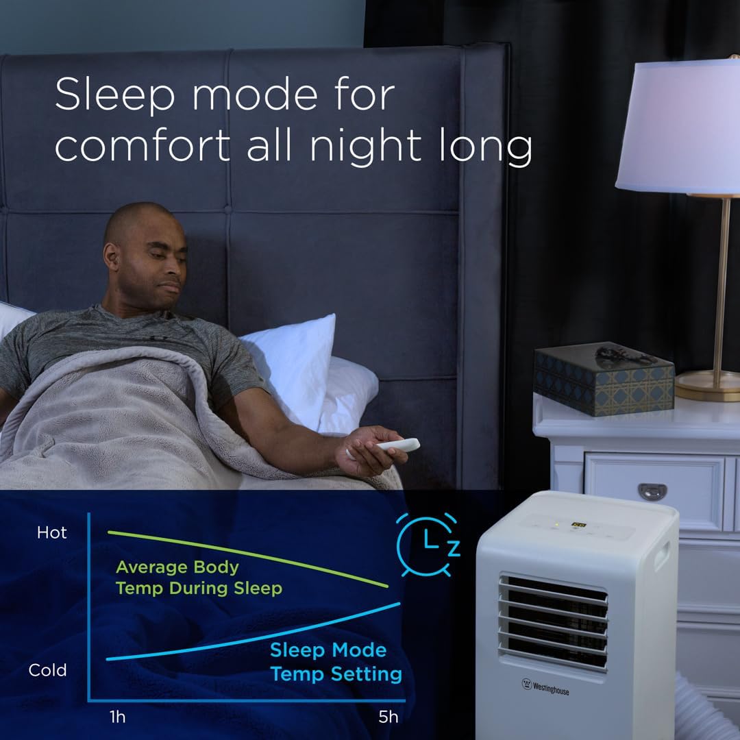 Westinghouse 10,000 BTU Portable Air Conditioner with Home Dehumidifier, Remote Control - For Rooms Up To 450 Square Feet