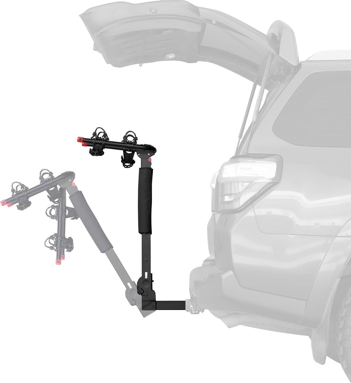 Retrospec Lenox 2-5 Bike Rack Hitch for Car, Truck, SUV - 2in Hitch Mount with Foldable Steel Frame, Anti-Rattle Adapter & Tie Down Straps
