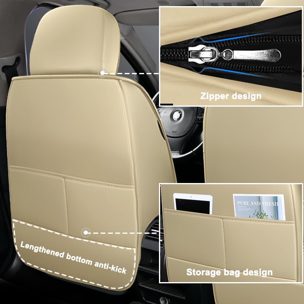 Car Seat Covers for Cadillac Eldorado 1997-2002,Waterproof Leather Seat Covers 2-Seats Standard,Car Interior Accessories with Airbag,Car Seat Protectors for Eldorado(Beige)