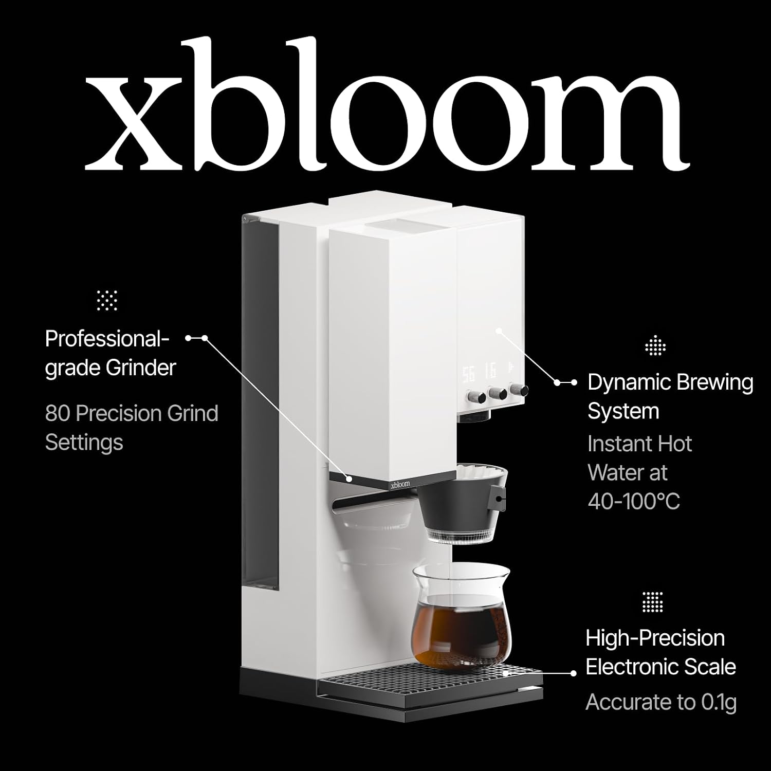xBloom Studio Coffee Machine – Drip Coffee Maker with Built-in Grinder and Scale, 3 Automation Levels, App Connected Pour Over Coffee Maker for Home and Office, Twilight