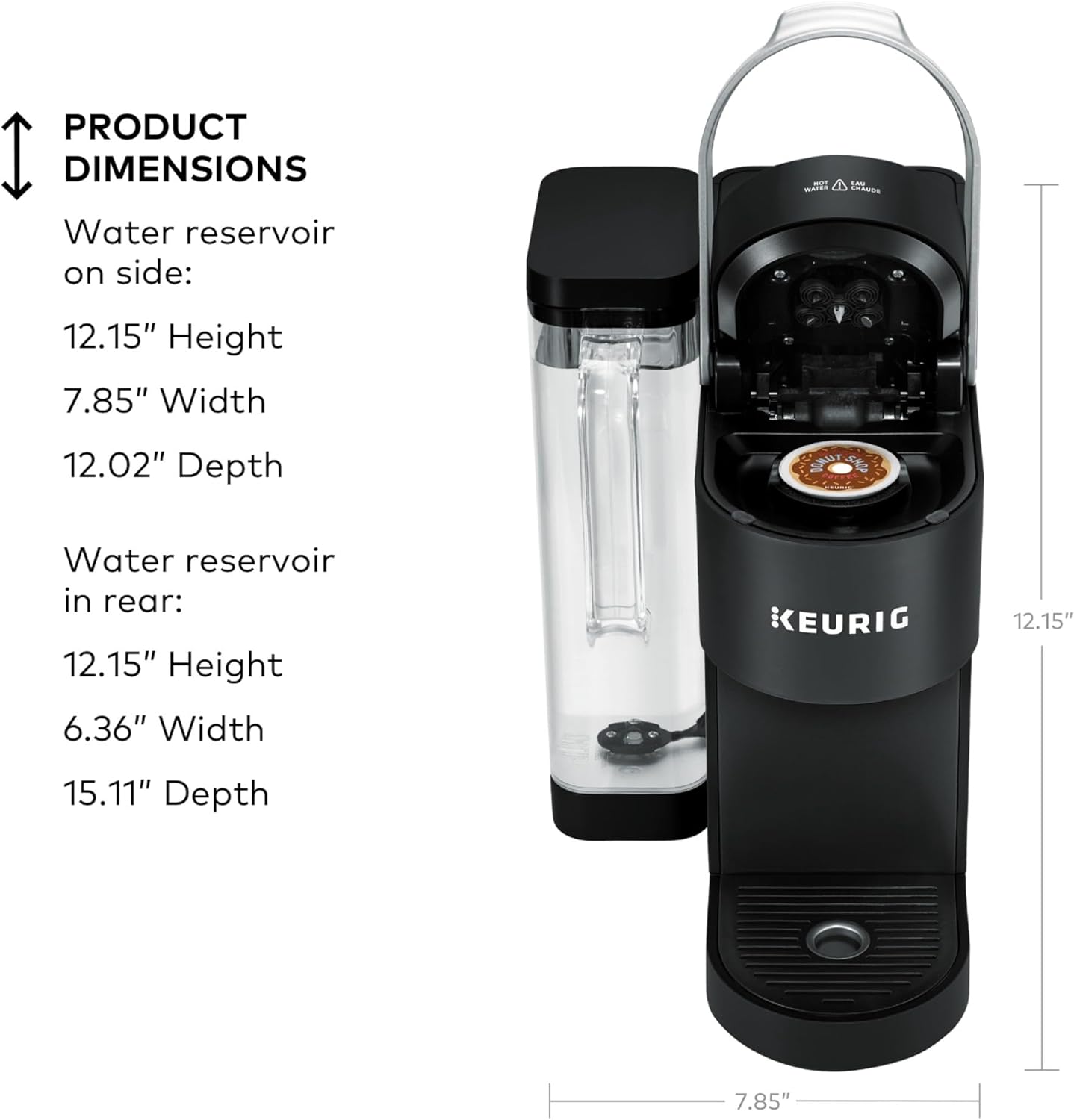 Keurig K-Supreme Single Serve K-Cup Pod Coffee Maker, MultiStream Technology, 4 Brew Sizes, 66oz Dual-Position Removable Reservoir, Black