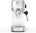 MAttinata CM1663 Espresso Machine, 20 Bar Compact Coffee Maker with Milk Frother Steam Wand for Cappuccino, Latte, Professional Pressure Gauge & 49oz Removable Water Tank for Home，Stainless Steel