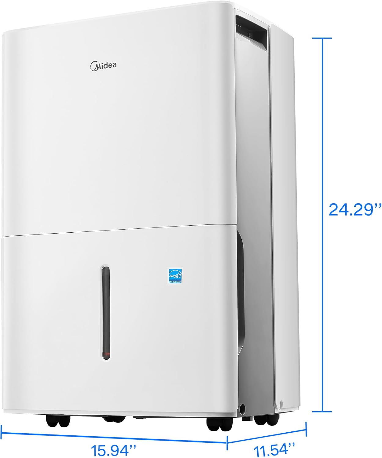 Midea 3,000 Sq. Ft. Dehumidifier for Basement, With Reusable Air Filter 35 Pint - Ideal For Basements, Large & Medium Sized Rooms, And Bathrooms (White)