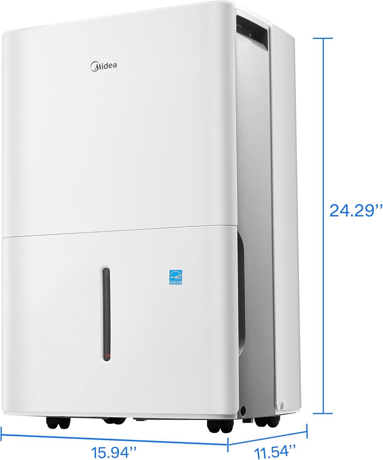 Midea 4,500 Sq. Ft.Dehumidifier for Basement, With Reusable Air Filter 50 Pint - Ideal For Basements, Large & Medium Sized Rooms, And Bathrooms (White)