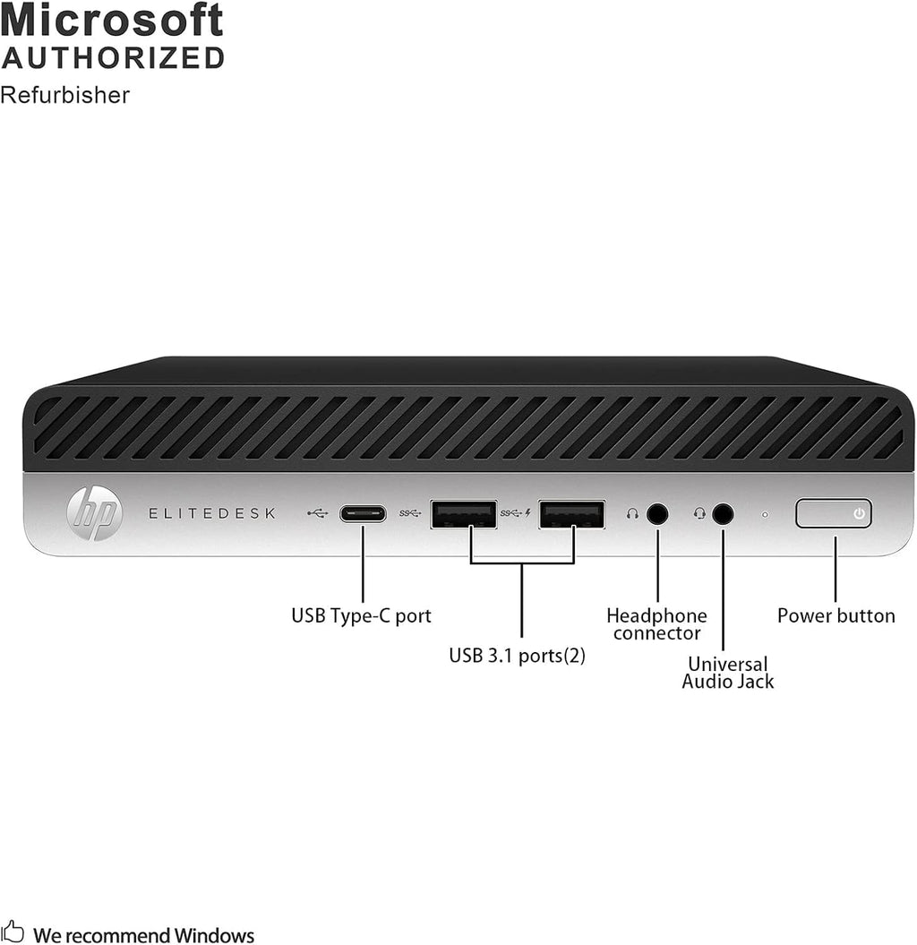 HP EliteDesk 800 G3 Mini Business Desktop PC Intel Quad-Core i5-6500T up to 3.1G,32G DDR4,240G SSD,VGA,DP Port,Windows 10 Professional 64 Bit-Multi-Language-English/Spanish (Renewed)