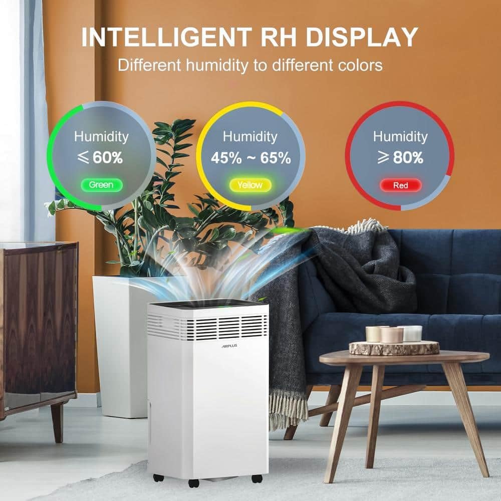 AIRPLUS 6000 Sq. Ft Dehumidifiers for Home, 135 Pints Dehumidifier for Basement with Drain Hose, Continuous Drainage, Intelligent Humidistat, Dehumidifier for bathroom, bedroom, Large Room