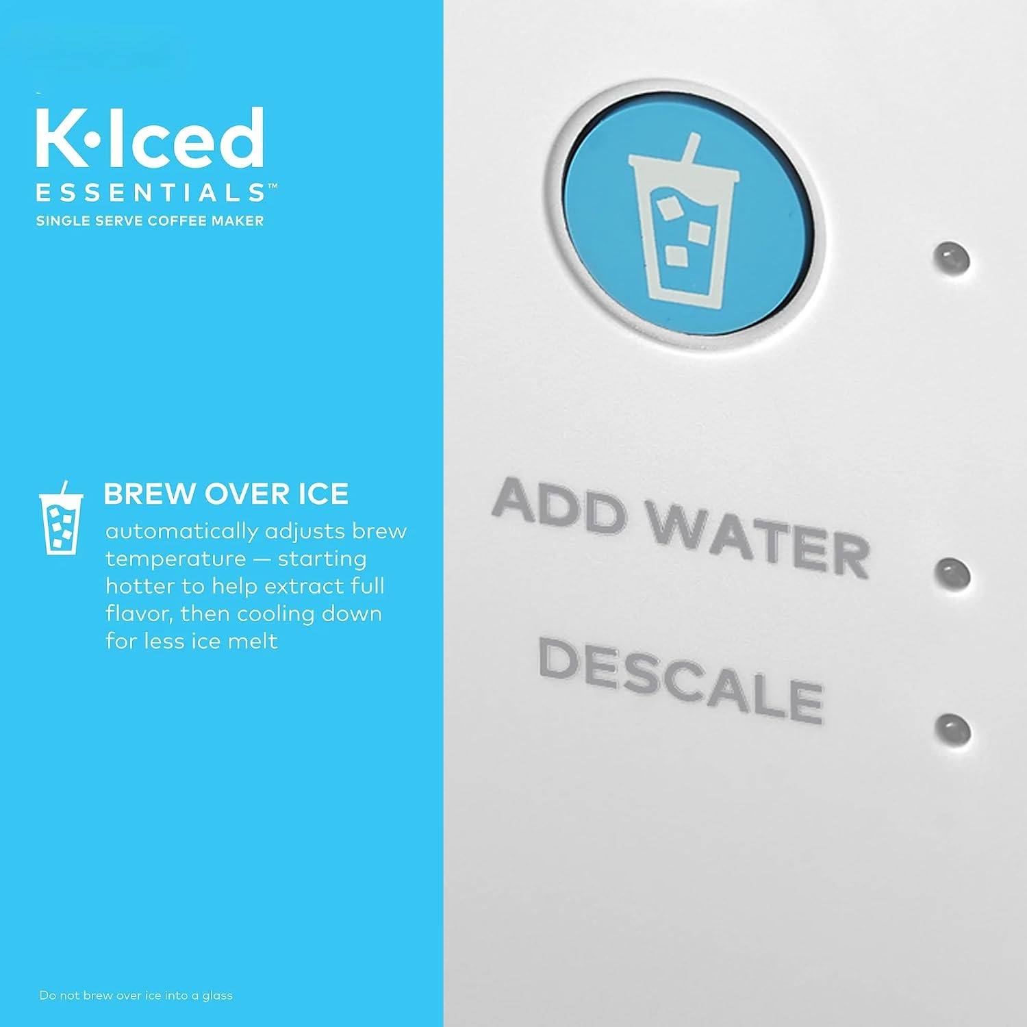KeurigK K-Iced Essentials Coffee Maker, Iced and Hot Single-Serve KCup Pod Brewer with Removable Reservoir and Auto-Off, Energy Efficient, Includes K Iced Tumbler, Compact, White