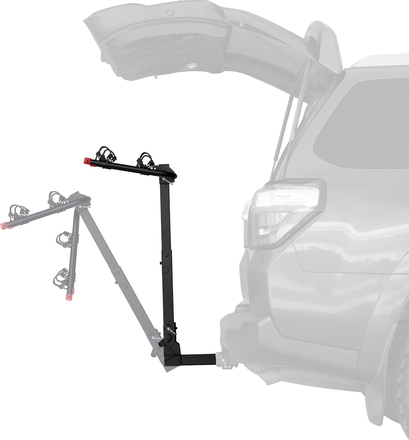 Retrospec Lenox 2-5 Bike Rack Hitch for Car, Truck, SUV - 2in Hitch Mount with Foldable Steel Frame, Anti-Rattle Adapter & Tie Down Straps