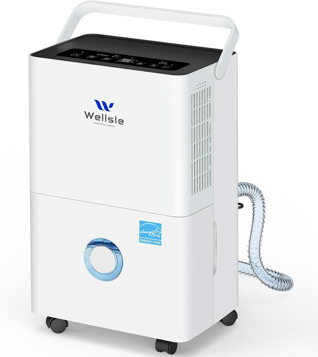 Energy Star Certified Dehumidifier for Home and Basement, Portable Dehumidifier with Drain Hose and Water Tank, Quiet Dehumidifiers for Bedroom, Living Room, Garage. (80 Pints)