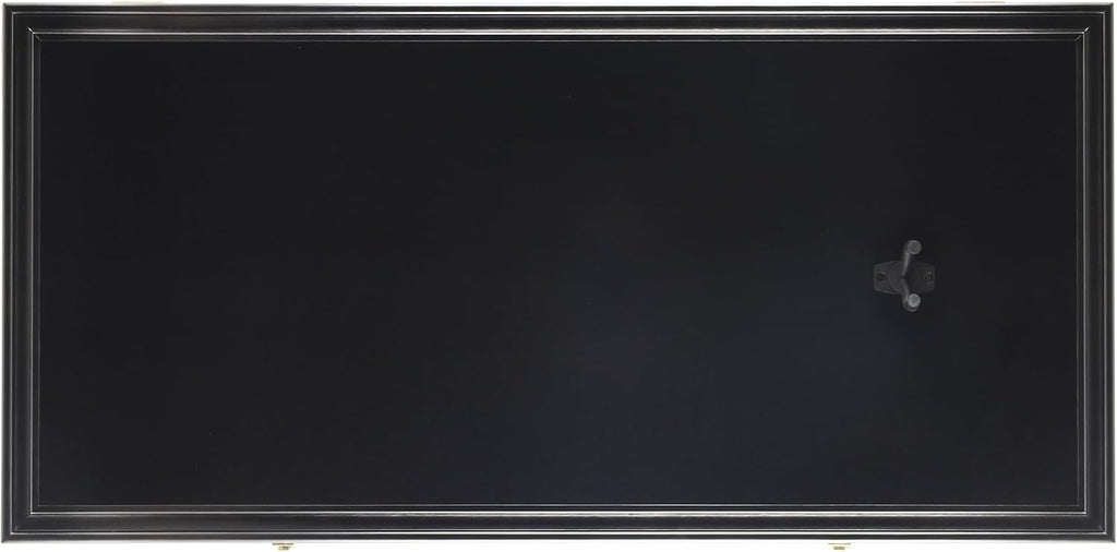 DisplayGifts 45' Acoustic Guitar Display Case Cabinet Shadow Box with Guitar Hanger Stand, Lockable 98% UV Protection Black Felt Interior Black Finish Frame