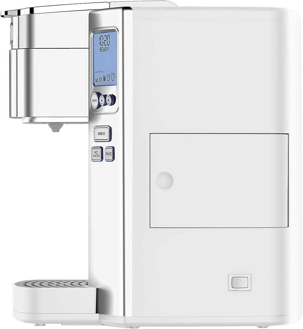 Cuisinart Coffee Maker, Single Serve 72-Ounce Reservoir Coffee Machine, Programmable Brewing & Hot Water Dispenser, Stainless Steel, White