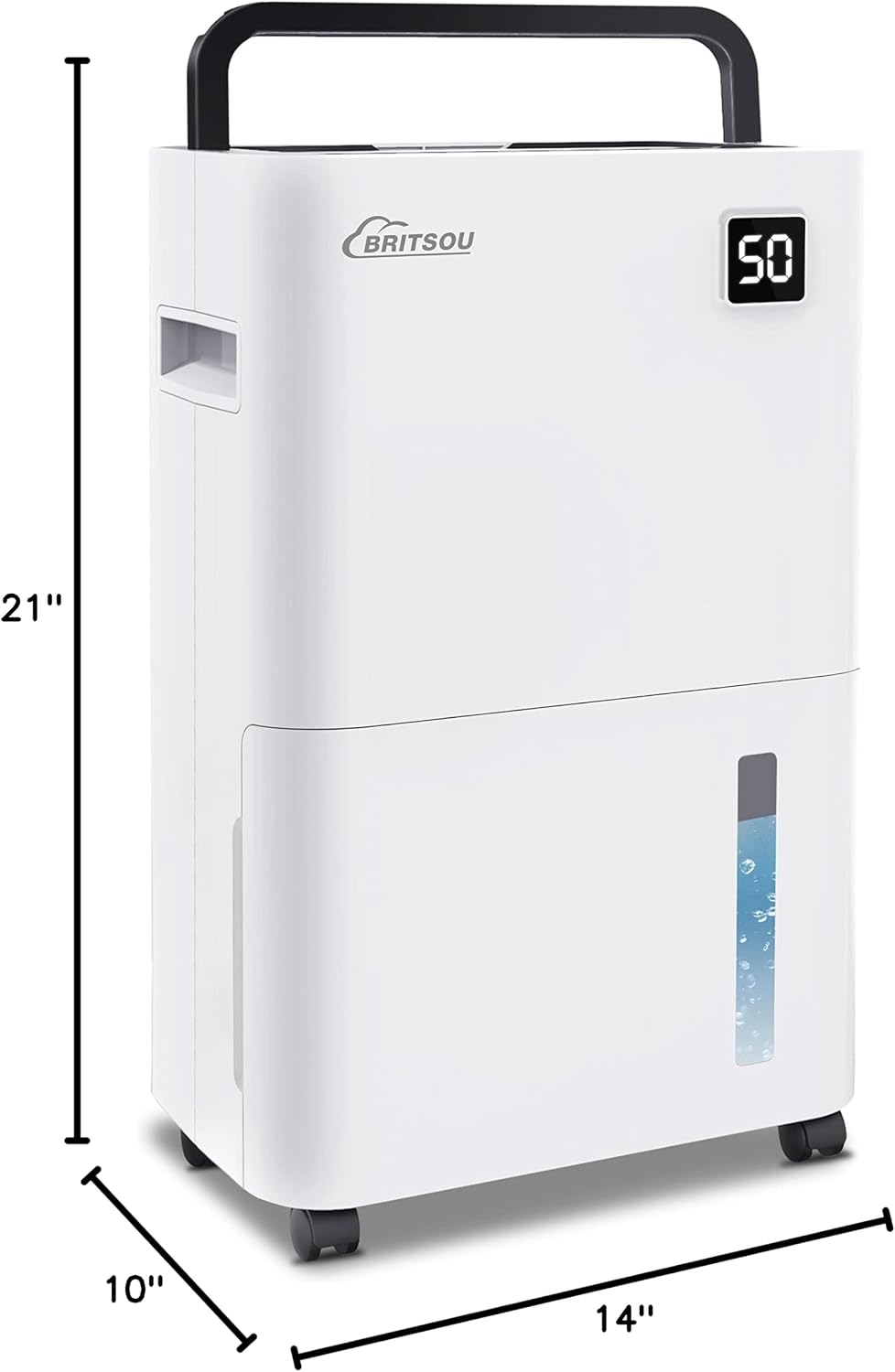 50 Pints Dehumidifier for Basement with Drain Hose - Quiet Smart Operation with 3 Modes, 24HR Timer - Ideal for Home Bedroom, Bathroom, Small to Large Rooms