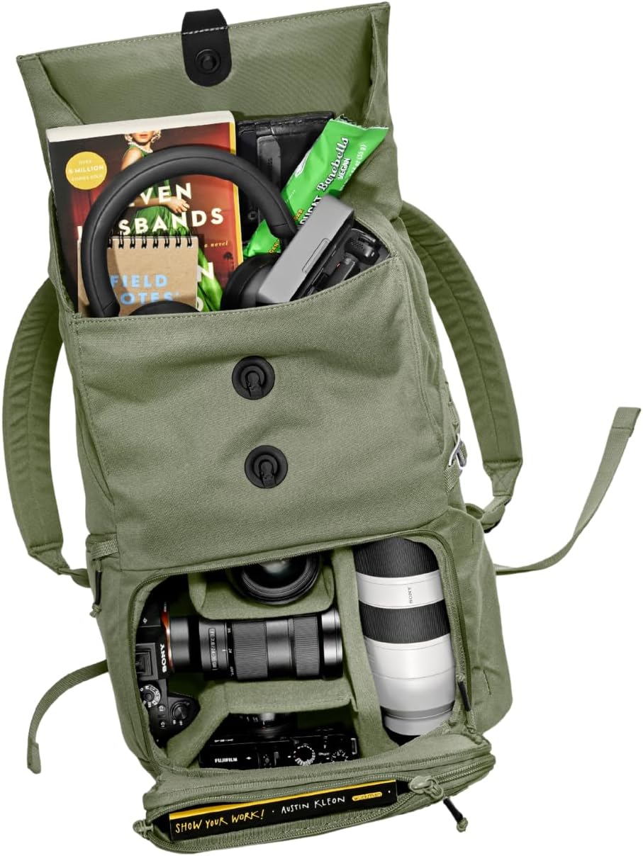 BREVITE - The Runner - Compact Camera Backpacks for Photographers - A Minimalist & Travel-friendly Photography Backpack Compatible With Both Laptop & DSLR Accessories 18L (Pine Green)