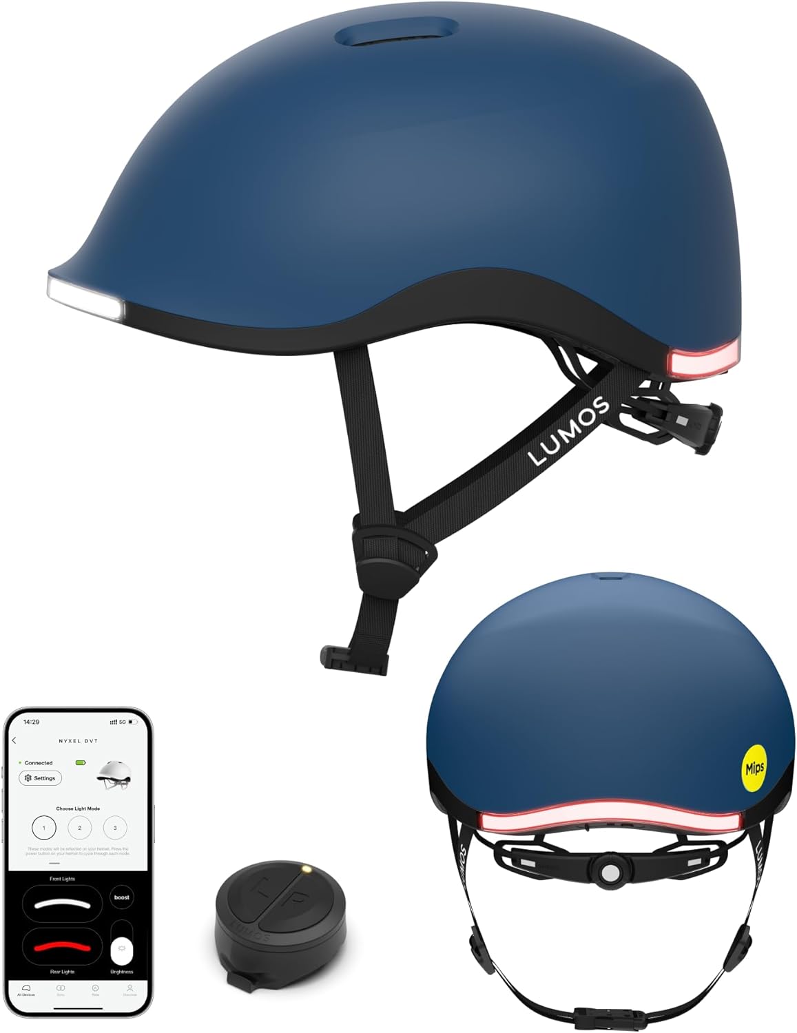 Lumos Nyxel Smart Bike Helmet, Customizable Front and Back LED Lights with Turn Signals, 360° Visibility App Controlled Comfortable & Lightweight Skateboard Urban Helmet for Adults, Men Women