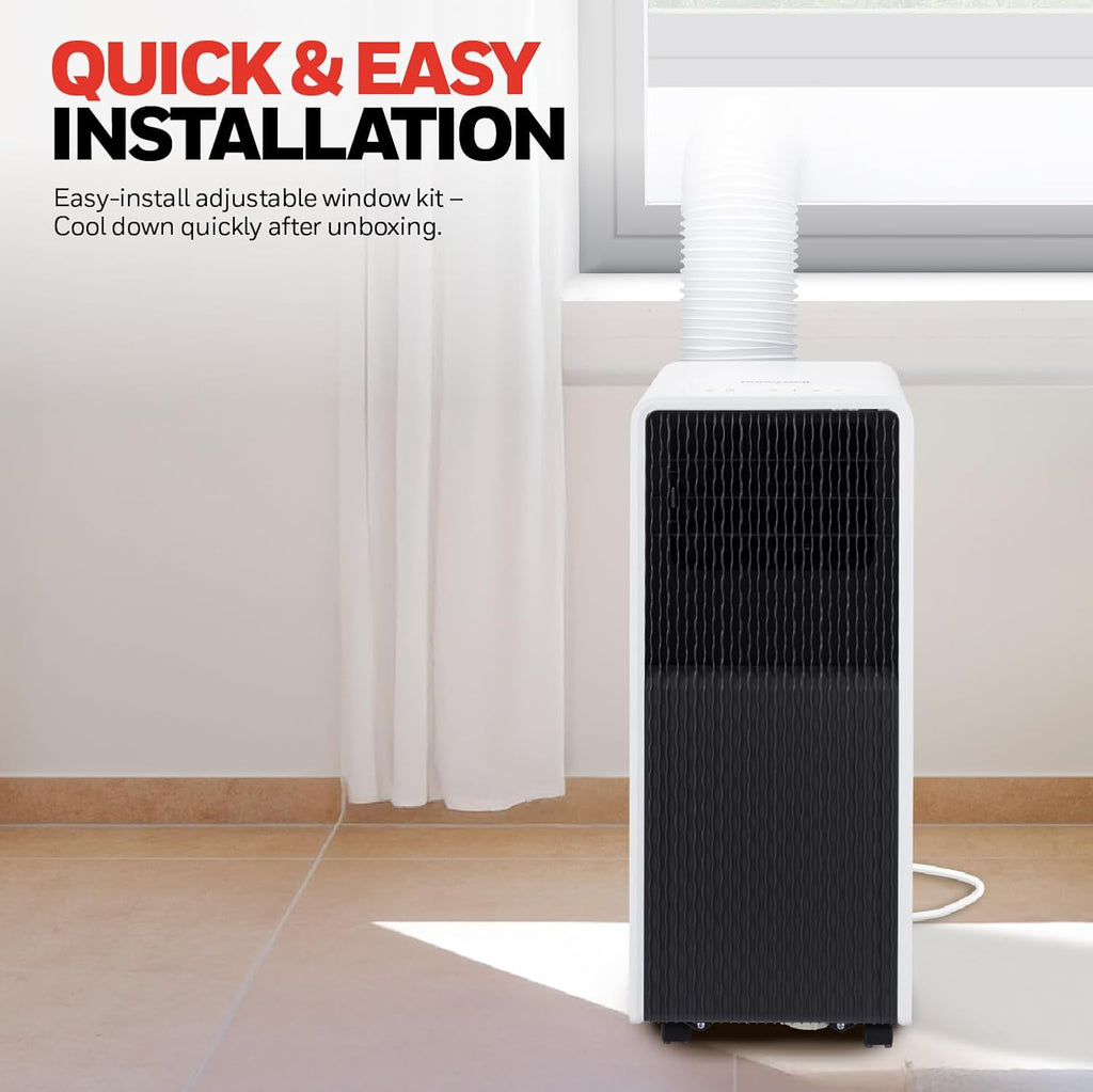 Honeywell 13,500 BTU Slim Portable AC with Fan, Dehumidifier, Remote Control – Cools Up to 660 Sq. Ft., HX4CESAWG0 (10,000 BTU SACC)