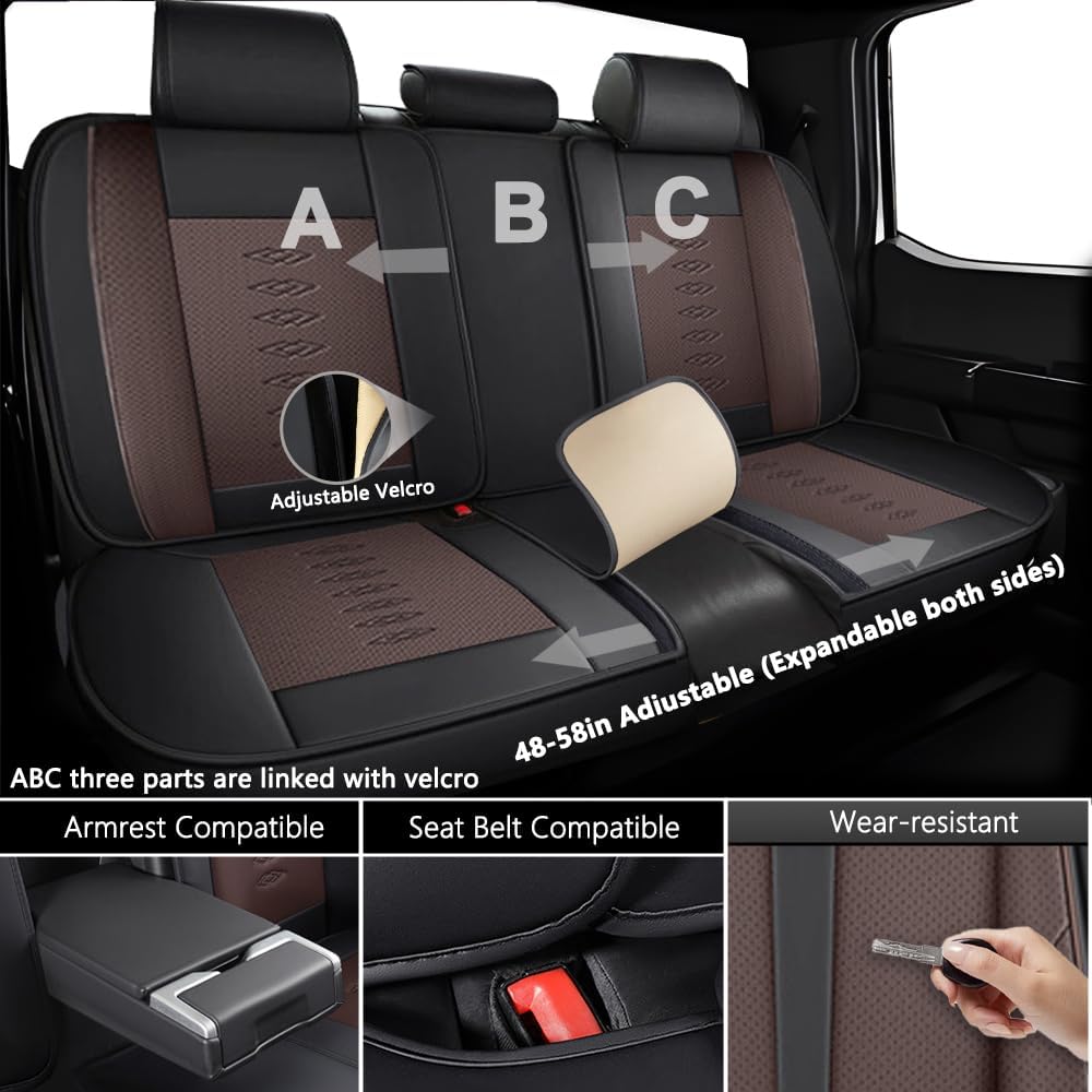 Full Set Car Seat Covers for Chevy Equinox 2005-2025 2026 Leather Seat Covers Waterproof Front Seats&Rear Car Seat Protectors Breathable Seat Cover Black&Coffee