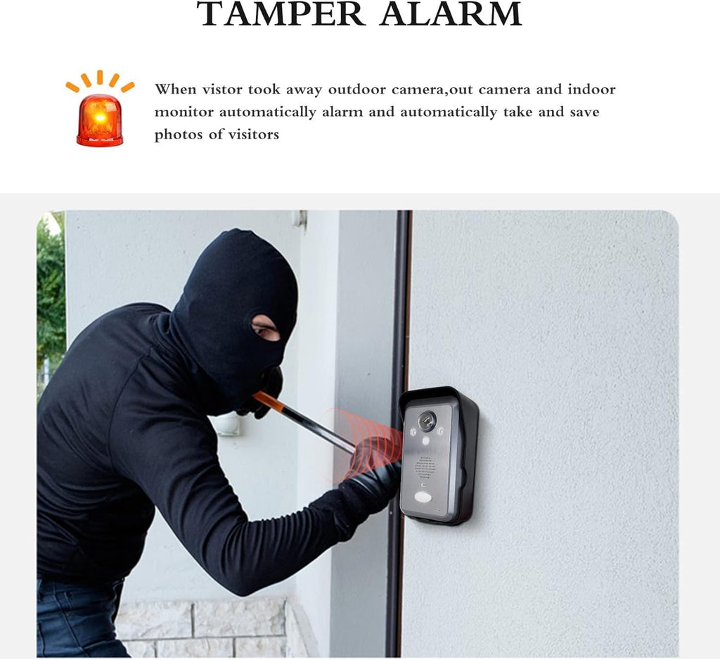 Ring Doorbell Wireless,Doorbell Camera Night Vision 1080P HD Camera,7 Inch TFT Screen Monitor,Support Tamper Alarm & Motion Detection,Long Standby,Visual Intercom Doorbell (1 Door +3 Monitor)