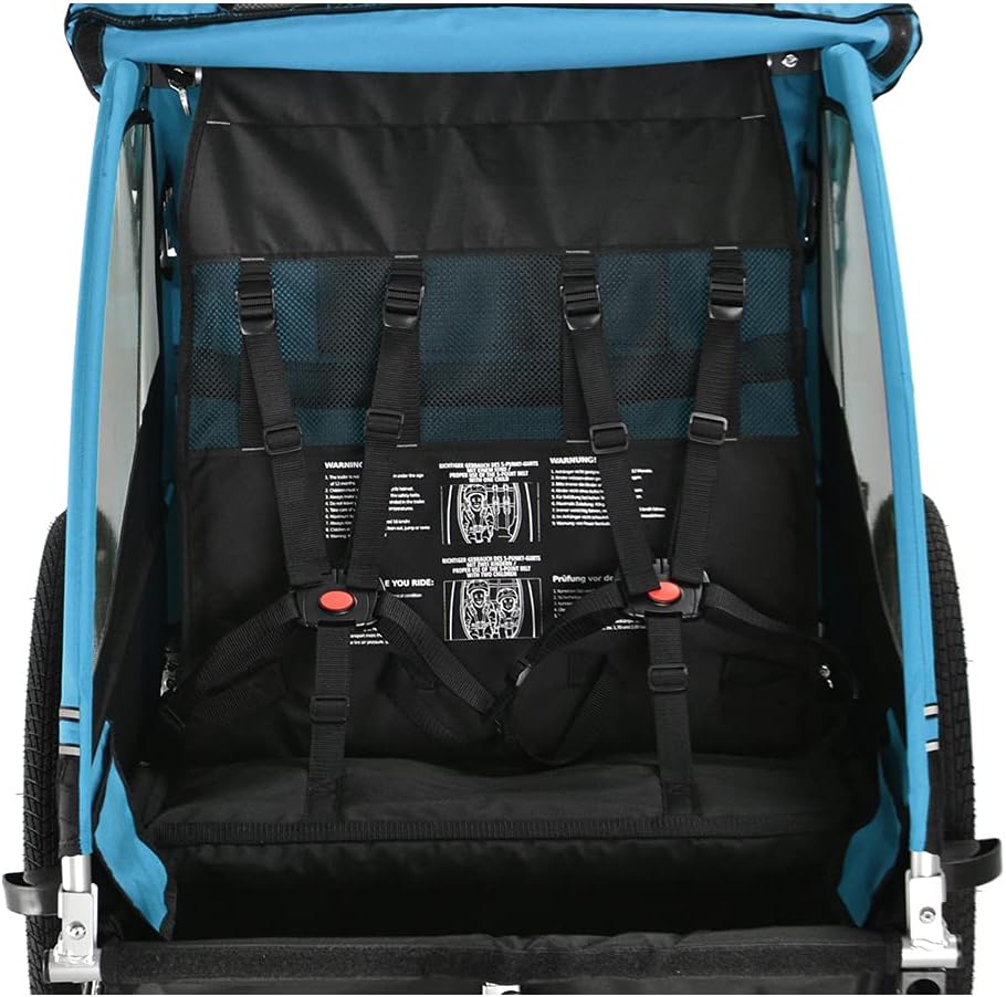 Veelar Bike Trailer & Stroller 2 in 1 Double Seat for Toddlers, Kids, Child Bicycle Carrier Jogger