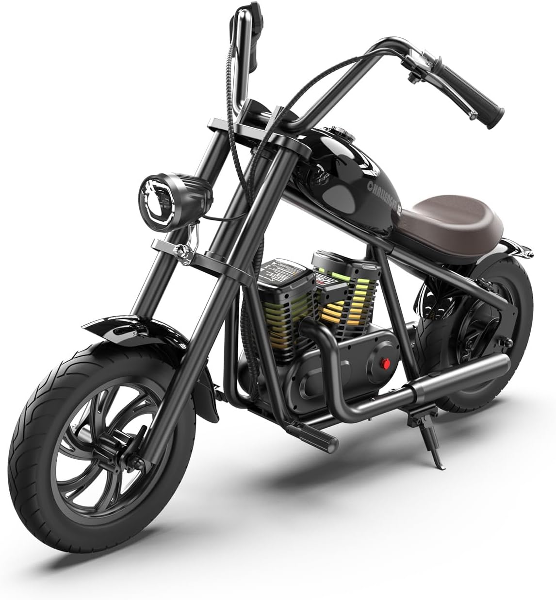 Hyper GoGo Electric Dirt Bike for Kids, [Ideal Gift] Electric Motorcycle with Ambient Light, Music Player, Simulated Fog Emission, Up to 10MPH & 60 Minutes Continuous Ride(Radiant Black)