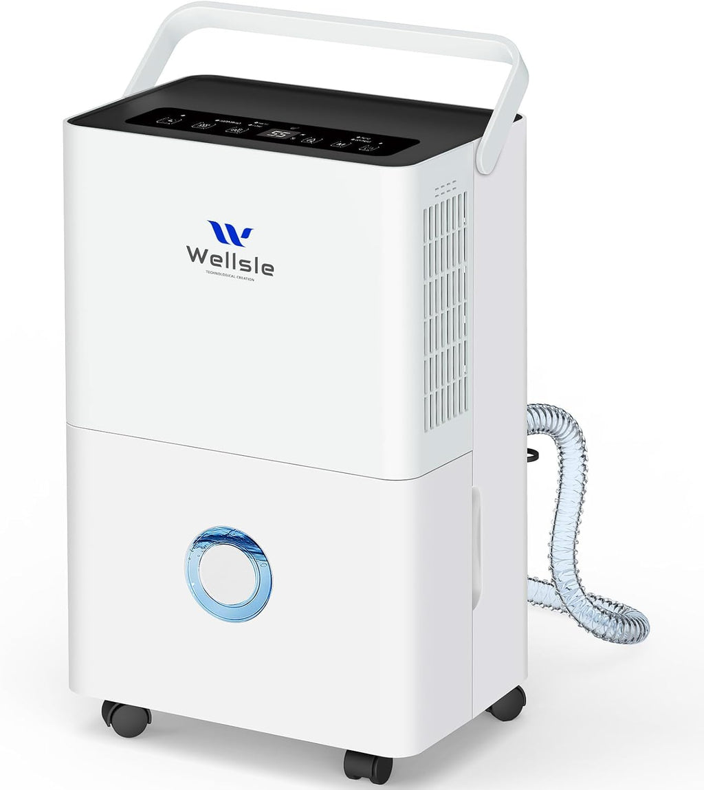 80 Pints 2025 Energy Star Dehumidifier for basement, Smart Humidity Adjustment with 1.32 Gal Water Tank and Drain Hose, Silent & Efficient for Home Bedroom Garage Large Room.