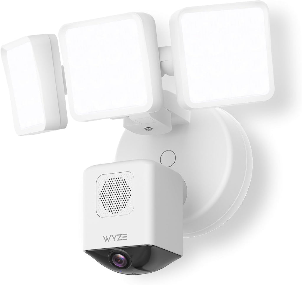WYZE Floodlight Camera Pro, PCMag Editors' Choice 3000-Lumen LEDs, 2.5K HD Outdoor Security Camera, 180° Wide View, Motion Detection, Color Night Vision, Works with Alexa & Google-White