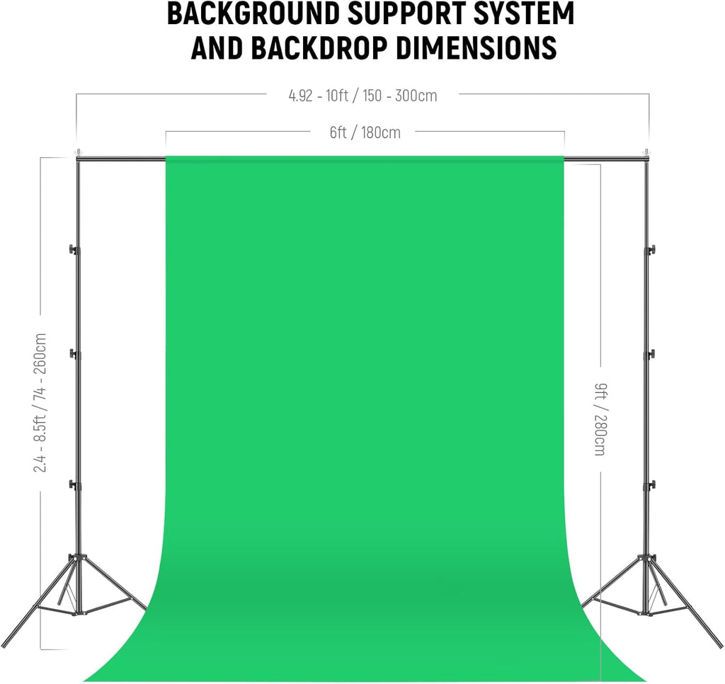NEEWER Photography Lighting Kit with Backdrops,8.5x10ft Backdrop Stands,5700K 800W Equivalent 24W LED Umbrella Softbox Continuous Lighting,60cm Light Reflector, Photo Studio Equipment for Video Shoot