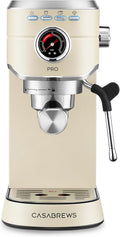 CASABREWS 5418 PRO Espresso Machine 20 Bar, Espresso Maker with Milk Frother Steam Wand, Stainless Steel Coffee Machine with 34oz Removable Water Tank, Small Latte Machine, Creamy