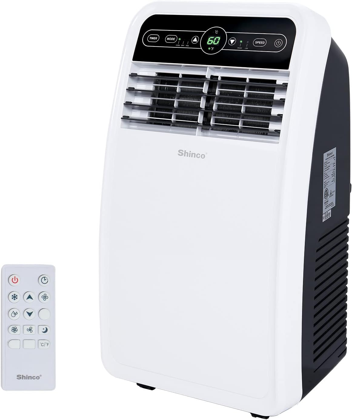 Shinco 8,000 BTU Portable Air Conditioner, AC Unit with Built-in Cool, Dehumidifier & Fan Modes for Room up to 350 sq.ft, Conditioner Remote Control, 24 Hour Timer, Installation Kit