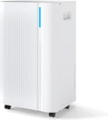 COSTWAY 54 Pints Dehumidifier for Basement, 4500 Sq.Ft Portable Dehumidifier with Drain Hose, 1.1 Gal Water Tank, 3 Modes, 24 H Timer, 3-Color Light, Auto Defrost, Memory, Child Lock