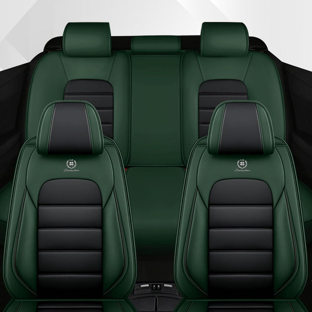 Car Seat Cover Fit for Ford Bronco Sport 2021-2025,Compatible Airbag Non-Slip Waterproof Seat Cover,Car Seat Protector Premium Interior (Standard 5 Seats,Black Green)