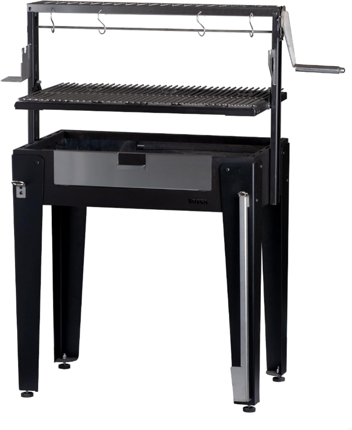Charcoal Grill Maiten - Freestanding Santa Maria Barbecue, Adjustable Height, Detachable Front Cover, 22 lbs Capacity - Ideal for Camping