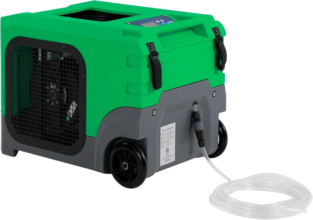 Mounto MOUNTO 268Pints LGR Commercial Compact Dehumidifier with Pump and Drain Hose, LGR Portable Dehumidifier with wheels for Home, Basements, Garages, and Job Sites (Green)