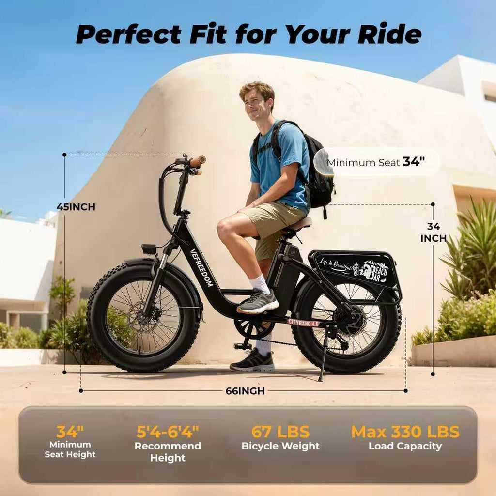 EUY Electric Bike for Adults with Peak 1500W Motor, 48V 20Ah Removable Battery Fast Ebike,Max 70Miles,20' x4.0 Fat Tire Commuting Electric Mountain Bike,7-Speed, Step-Thru Bicycle