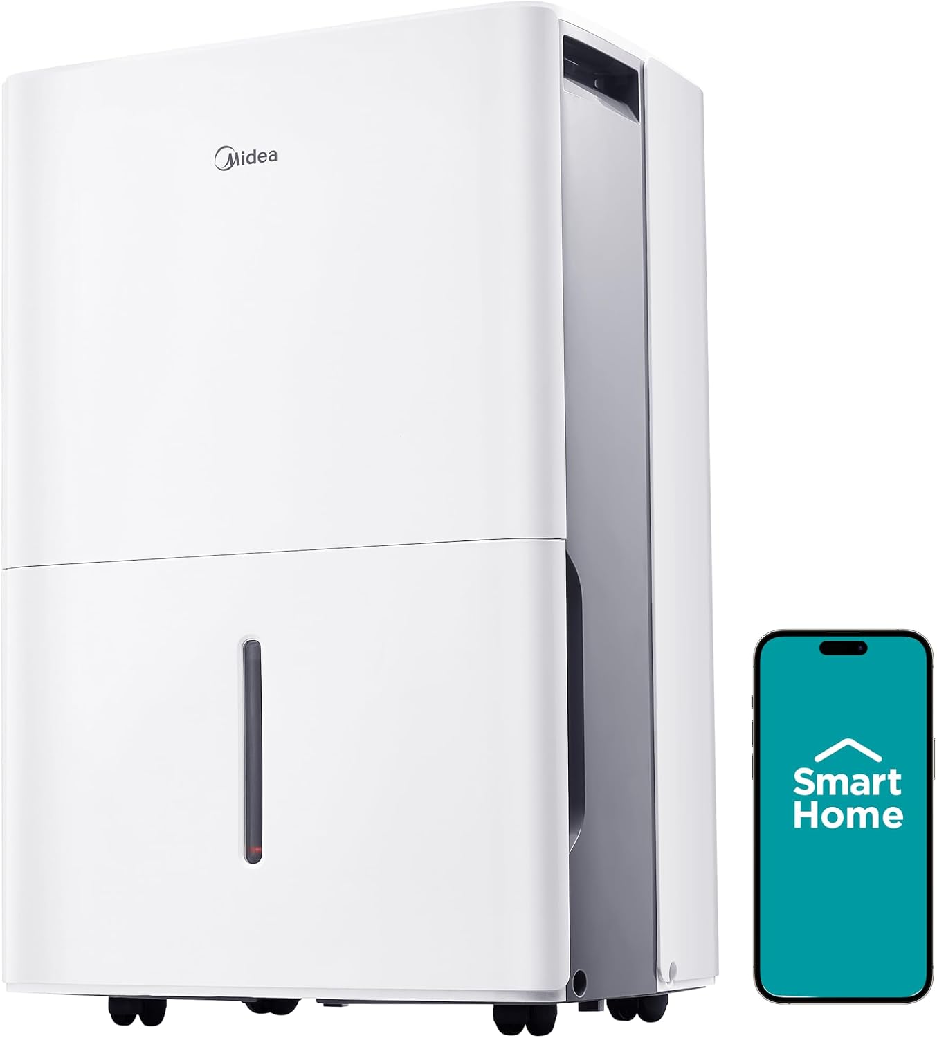 Midea 3,000 Sq. Ft. Dehumidifier for Basement, With Reusable Air Filter 35 Pint - Ideal For Basements, Large & Medium Sized Rooms, And Bathrooms (White)