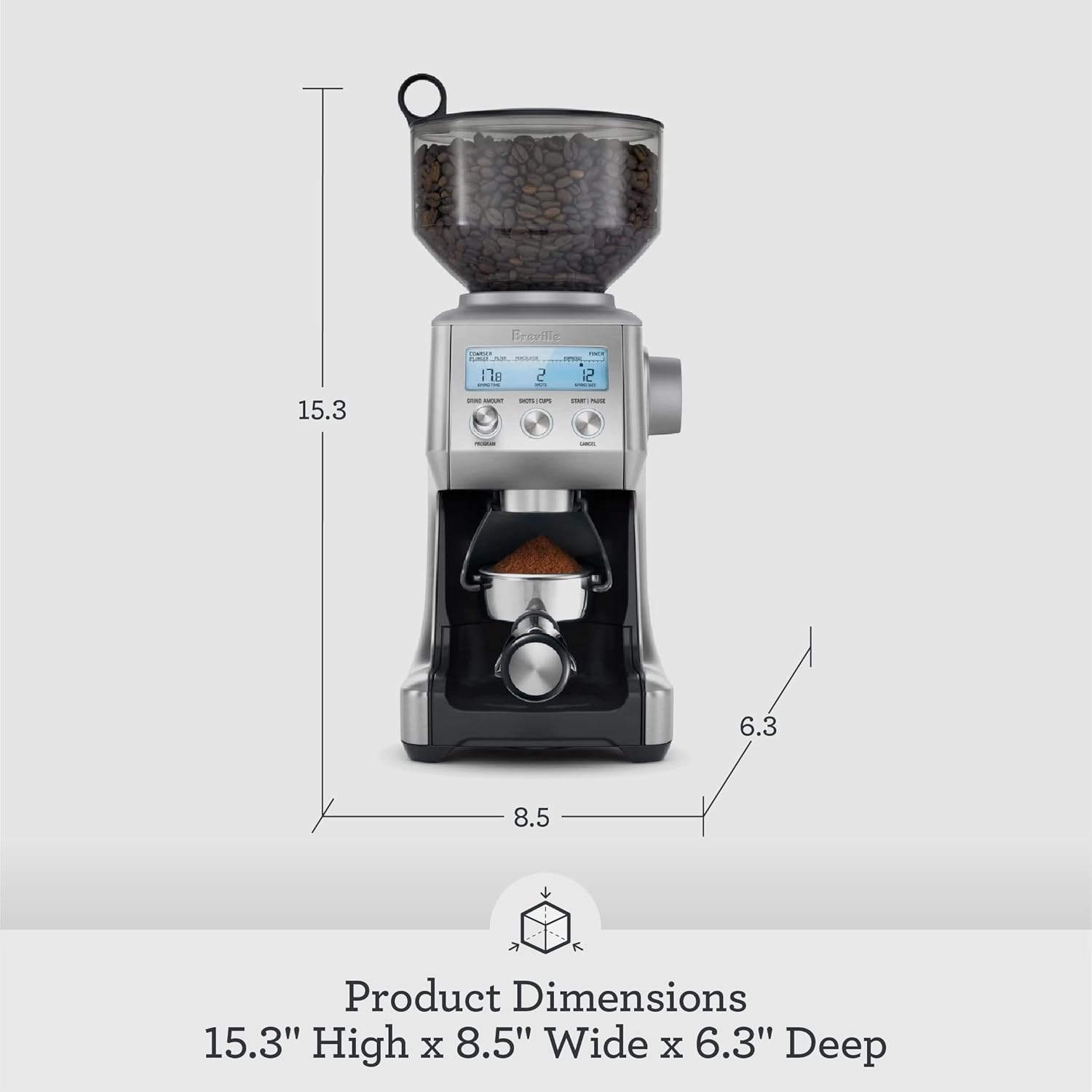 Breville BCG820DBL Smart Grinder Pro for Coffee and Espresso, Damson Blue