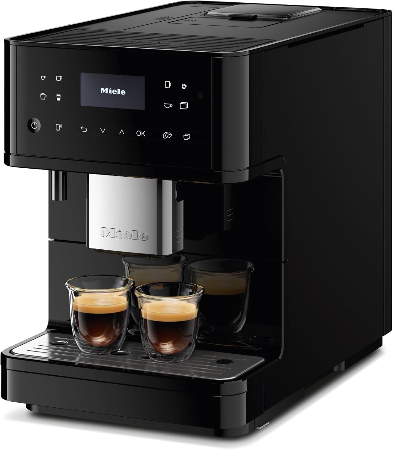 Miele CM 6160 MilkPerfection Automatic Countertop Coffee Machine, Obsidian black