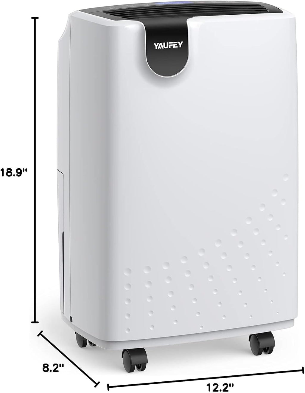 Yaufey 2500 Sq. Ft Dehumidifier for Home and Basements with Auto or Manual Drainage, 0.48 Gallon Water Tank Capacity -Low Noise and 24 Hr Timer