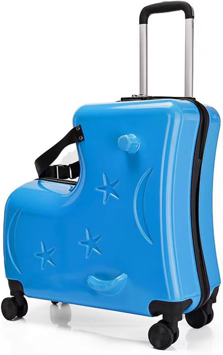 Children's Ride on Carry Suitcase - 20in Kids Travel Luggage with Password Lock, 20in Quiet Wheels Seat Belts, | Suitcase for Airplane, Childrens Stroller Trunk for todlers
