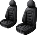 2 Seat Covers for Cadillac Escalade EXT 2007-2013 Leather Car Seat Covers Waterproof Soft Car Seat Protectors Comfort Premium Automotive Seat Covers with Airbag（Standard,Classic Black）