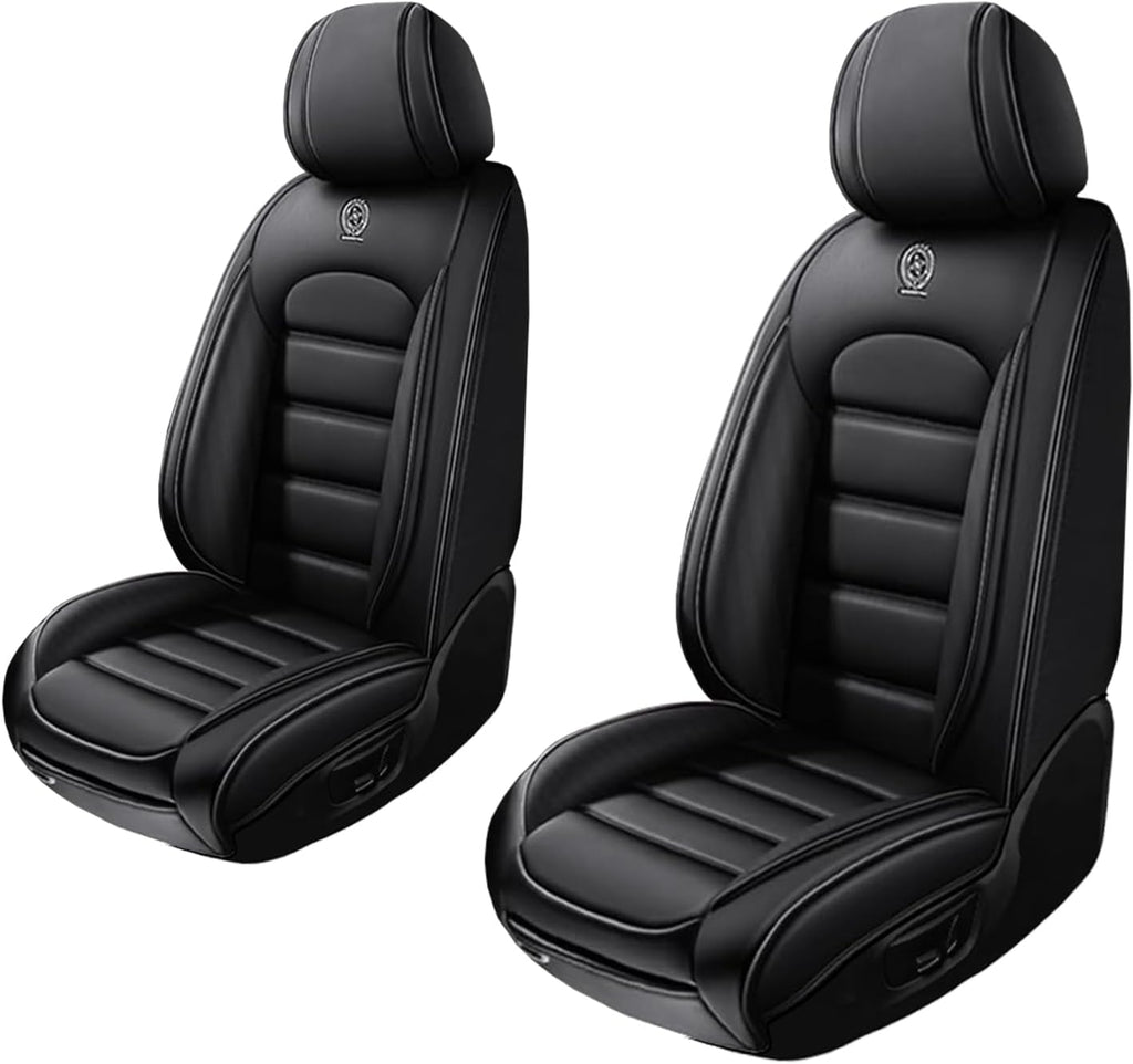 2 Seat Covers for BMW X7 2019-2024 Leather Car Seat Covers Waterproof Anti-Slip Soft Car Seat Protectors Comfort Premium Automotive Seat Covers with Airbag（Standard,Classic Black）
