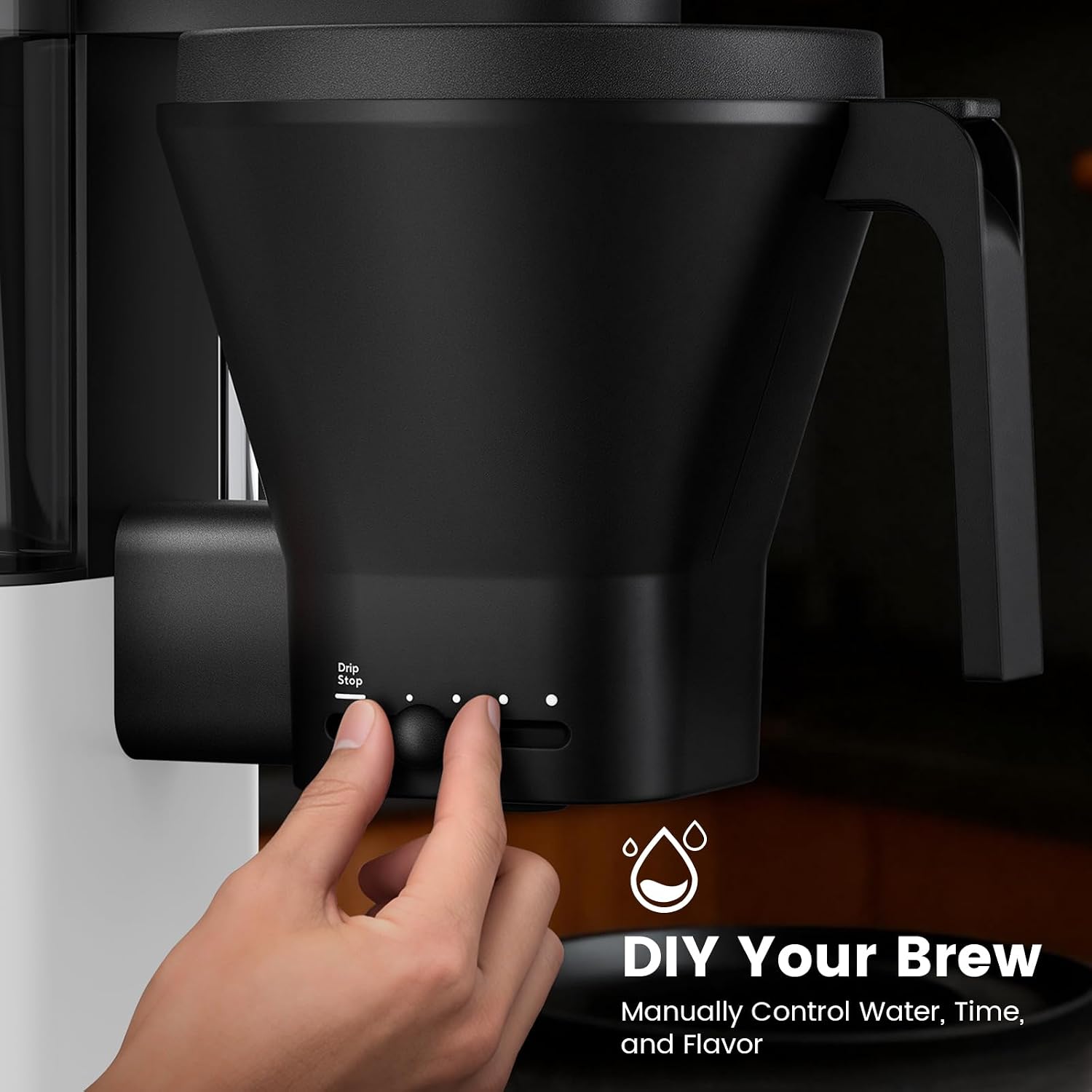 Kismile 8-Cup Drip Coffee Maker,SCA-Certified,Rapid Heating System for Seconds Brewing,Automatic Pour Over Coffee Machine,Detachable Water Tank,Deep Cold Brew & Keep Warm 40 Min, Easy to Clean (White)