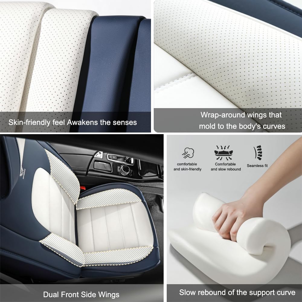 5PCS Leather Pickup Trucks Seat Covers for 2007-2025 2026 Chevy Silverado 2500 HD,Non-Slip Vehicle Car Seat Covers,Airbag Compatible Car Seat Cushion Protectors(Luxury,Black+Red Bars)