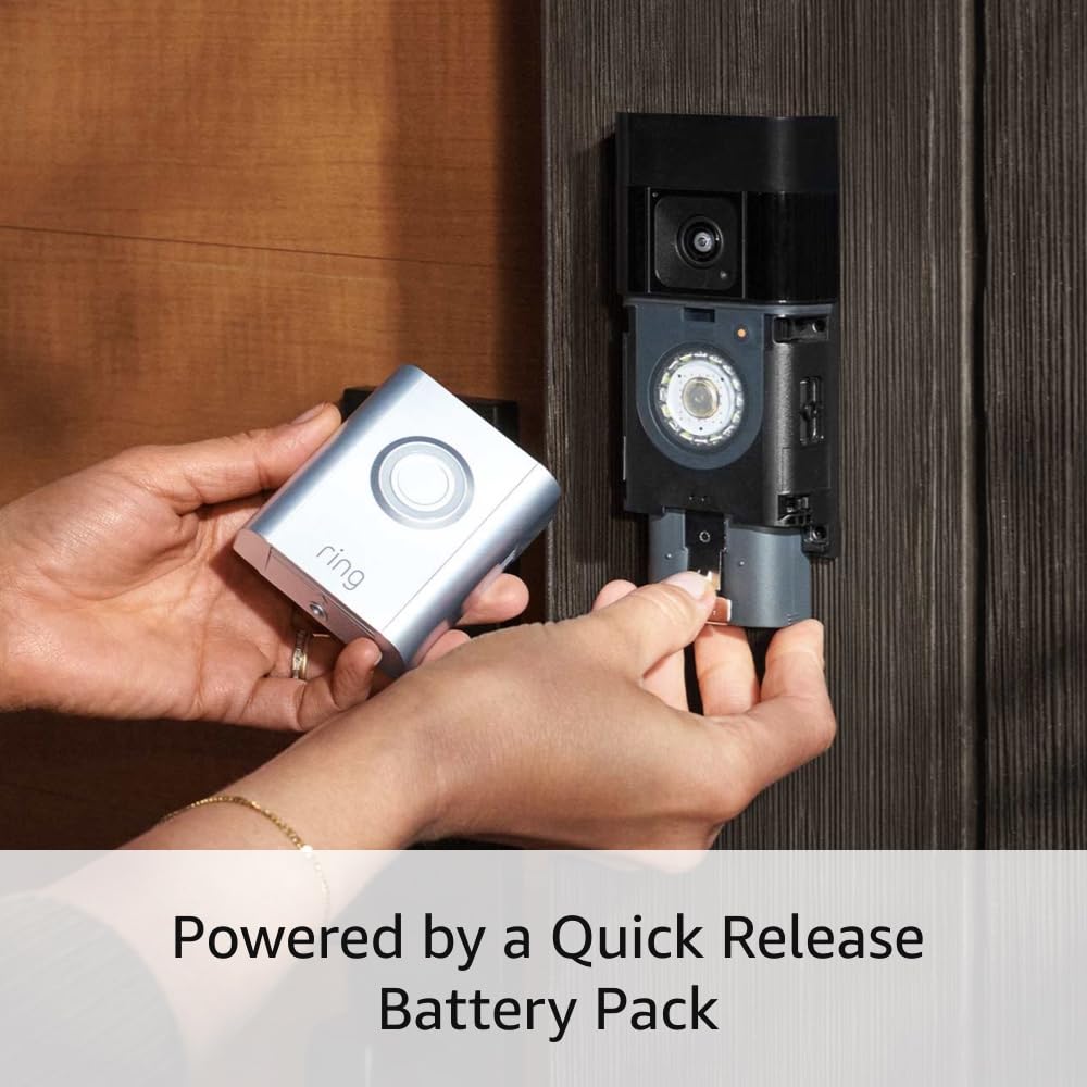 Ring Battery Doorbell Pro with Ring Spotlight Cam Pro, White