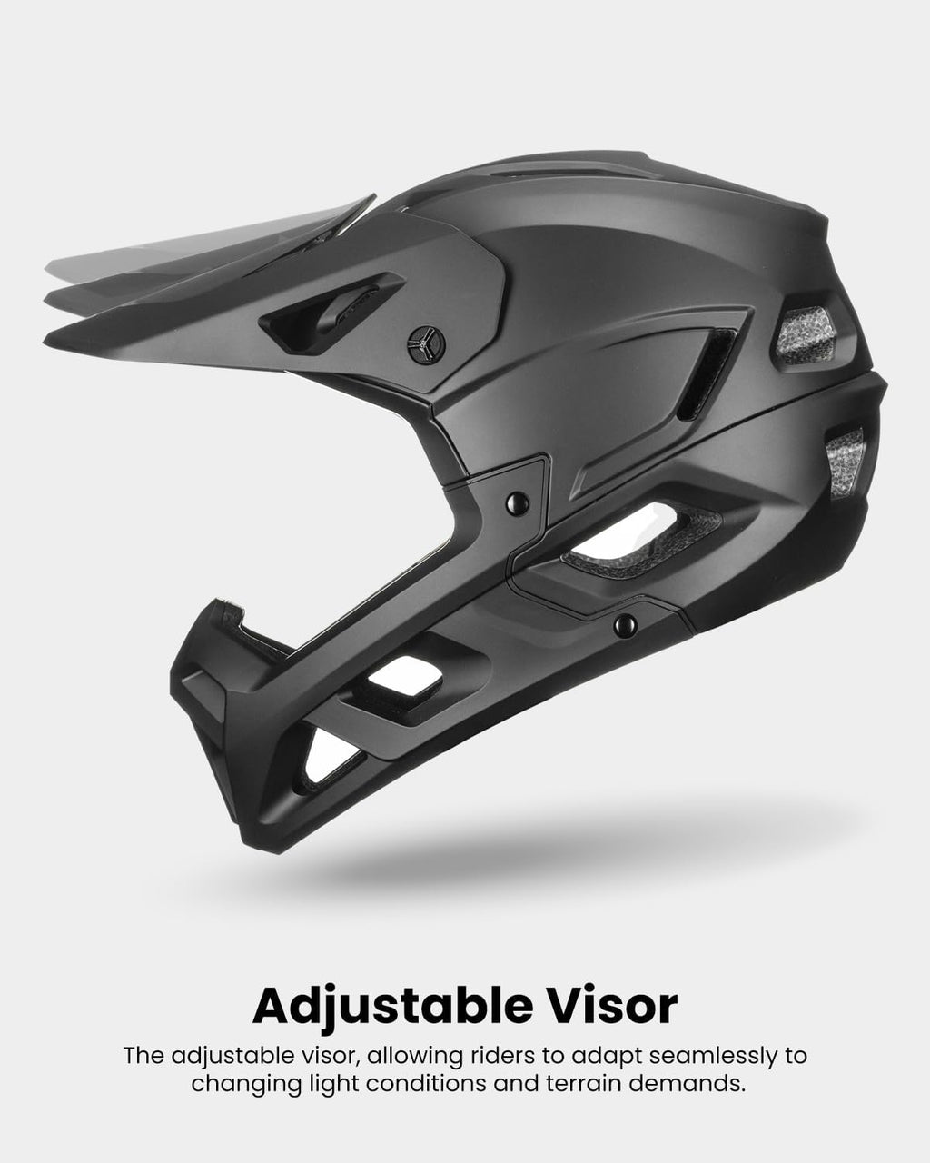 ILM Full Face Mountain Bike Helmet ASTM CPSC Adult with Adjustable Visor for MTB BMX Model HT58