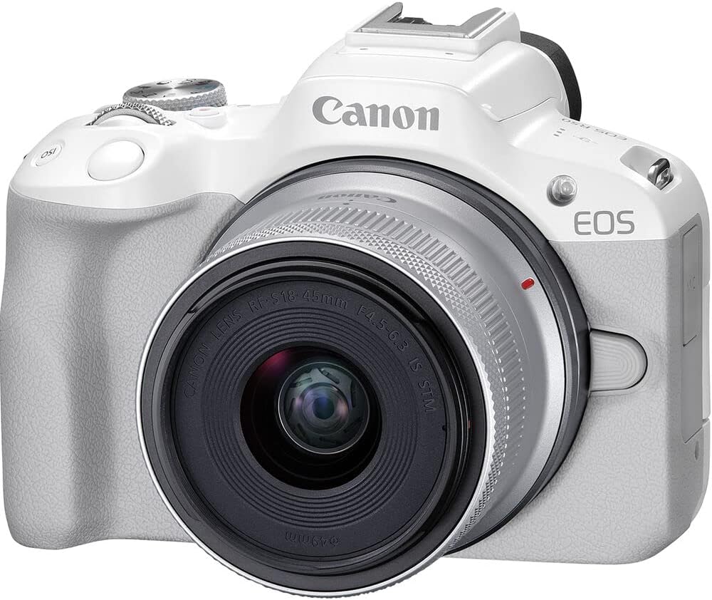 Canon EOS R50 Mirrorless Camera Kit – APS-C RF Camera with 18-45mm Lens, 4K Video, Dual Pixel AF II & Vari-Angle Touchscreen (5812C012) + Shoulder Bag + 64GB Memory Card