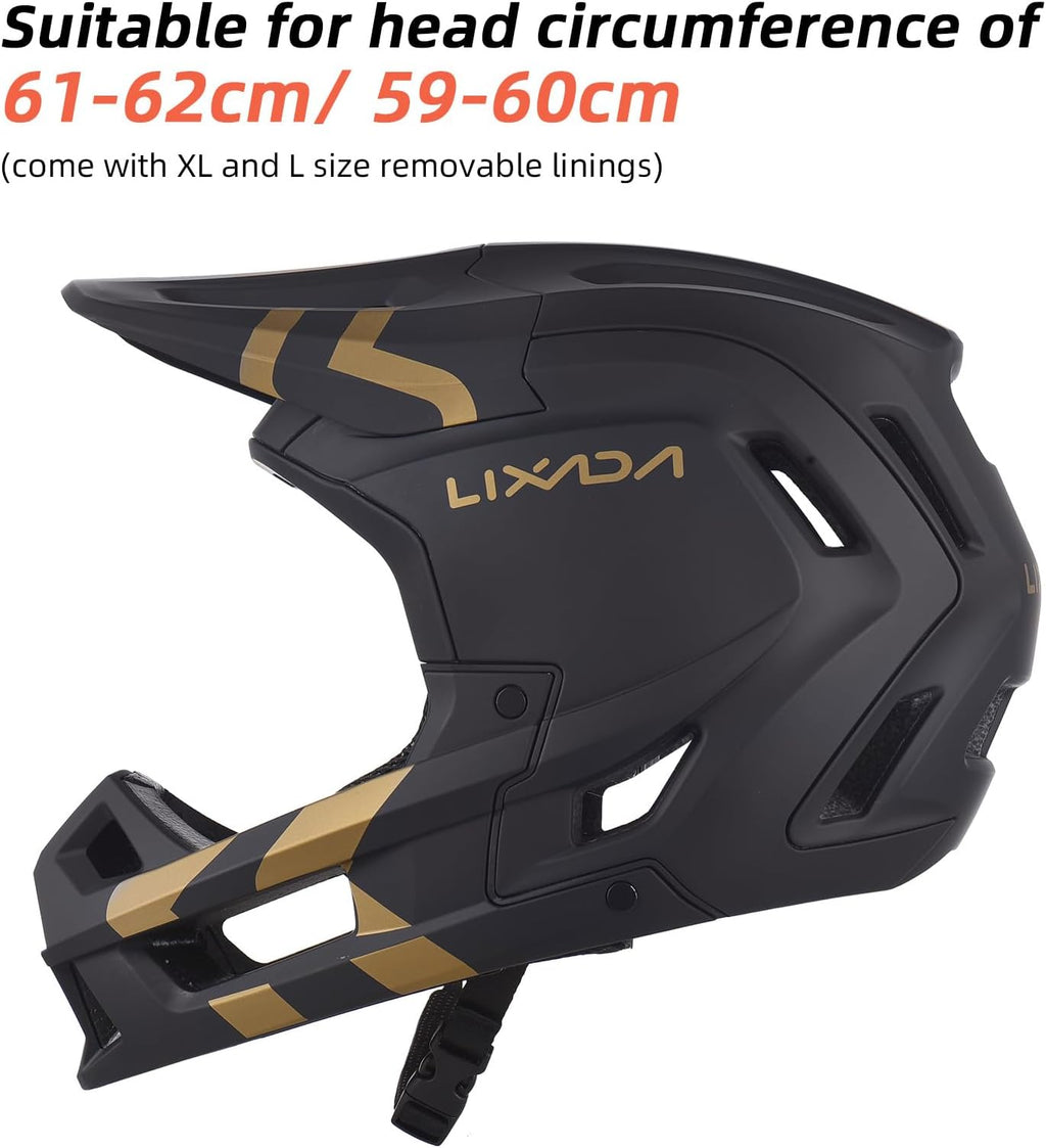 Lixada Adult Bike Helmet Full Face Mountain Bike Helmet Lightweight Bicycle Helmet Adult Cycling Helmet for Men Women 59-62CM