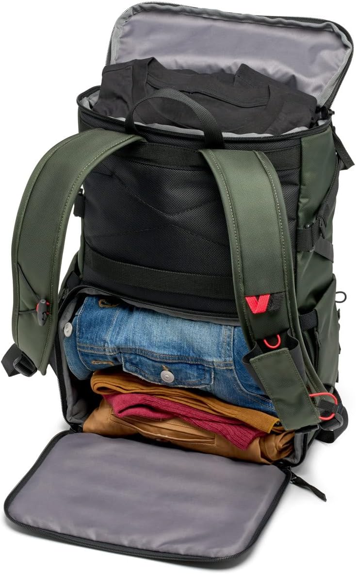 Manfrotto Street Slim Photography Backpack for Mirrorless and Reflex Camera, Front and Rear Access, Removable Camera and Laptop Inserts, Compact Backpack for Photography Accessories, Colour Green